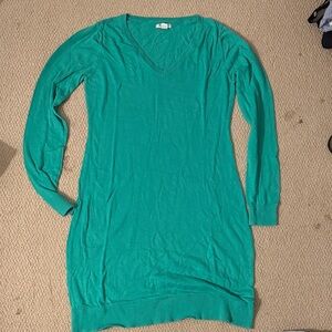 Teal/Green Old Navy V-Neck Long Sleeve Dress